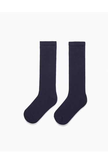 Pack of 2 Pairs of Plain High Socks for Boys, Dark Blue