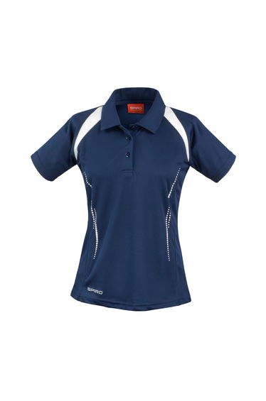 Spiro Womens/Ladies Team Spirit Polo Shirt - Navy/White