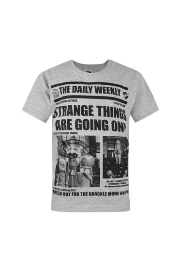 Strange Hill High Official Boys Photographic T-Shirt - Grey