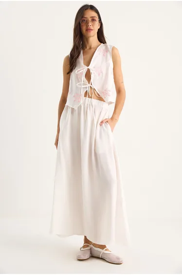 LUCCI Tie Closure Blouse-Skirt Co-ords