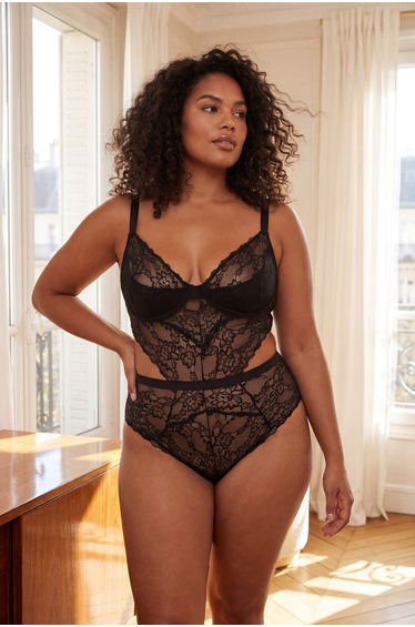 Black Lace Piece Large Size Body