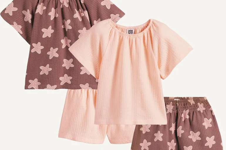 Pack of 2 Outfits, 2 Blouse-Style T-Shirts/Shorts To Mix 'n' Match - 1