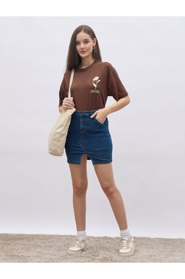 Round Neck Oversized T-Shirt with Dropped Shoulder