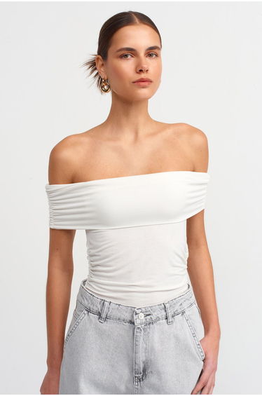 Off Shoulder Ruched Bodycon Top