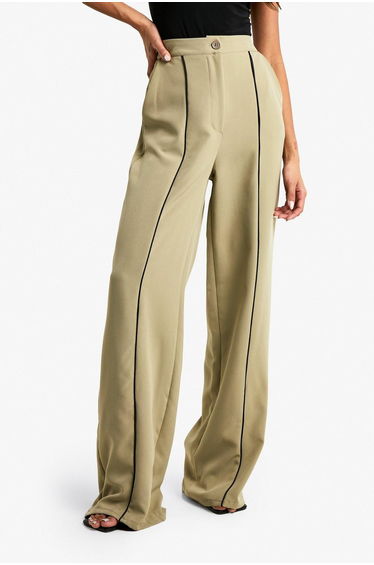 Woven Tailored Piping Straight Leg Trousers product thumbnail 4