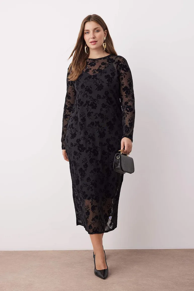 black plus size tulle dress Women Wedding Guest Dresses Floral Lace Flowy Cocktail Party Graduation Bridal Shower Little Dresses Bohemian Maternity Formal Semi, Black, 0XL : Clothing, Shoes & Jewelry Floor Length 15 Plus Size Little Black