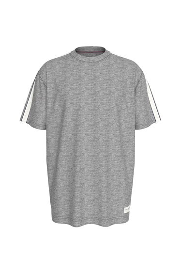 Tommy Hilfiger Mens Logo Regular Short-Sleeved T-Shirt - Grey Heather Marl