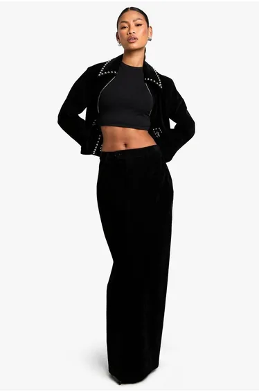 Suede Look Skirt - black