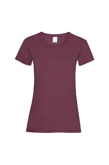 Womens/Ladies Value Fitted Short Sleeve Casual T-Shirt - Oxblood