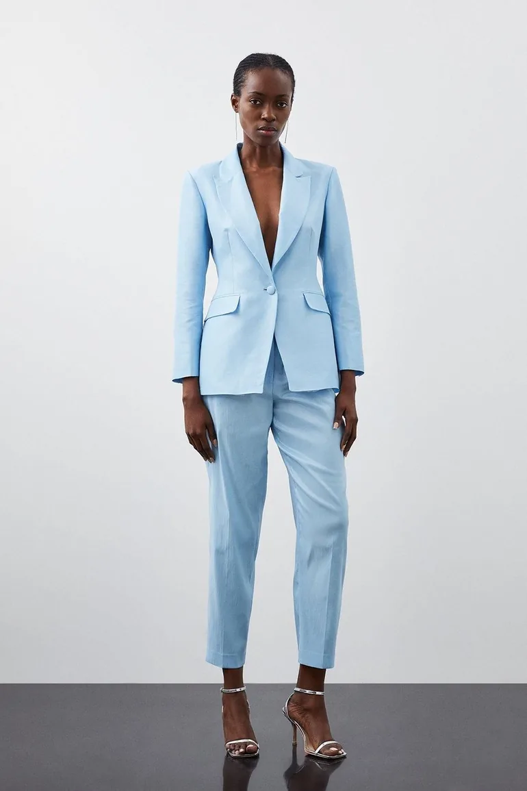 Metallic Taffeta Single Breasted Tailored Blazer