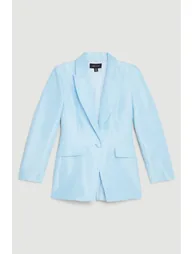 Metallic Taffeta Single Breasted Tailored Blazer - 3