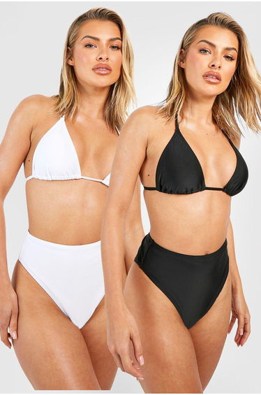 2 Pack Triangle Bikini Top - black_white