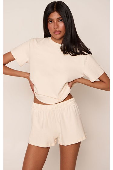 Cream Soft Cotton Floaty Shorts