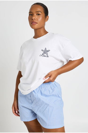 Plus Sicily Printed T Shirt - white