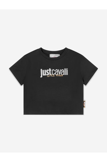 Just Cavalli Girls Mairag Logo T-Shirt in Black