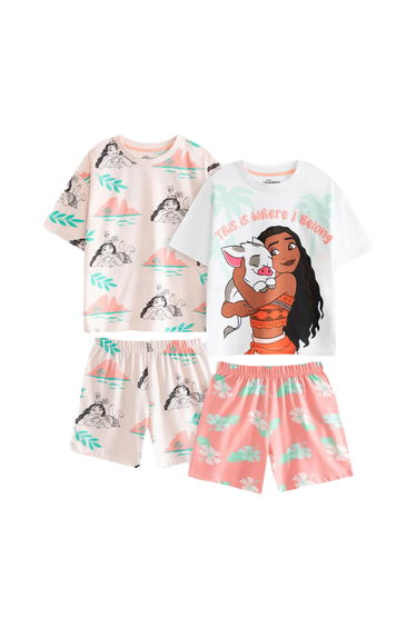 Moana Girls Short Pyjama Set (Pack of 2) - Multicoloured Print