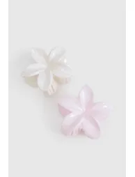 Marbled Large Flower Hair Clip 2 Pack - multi