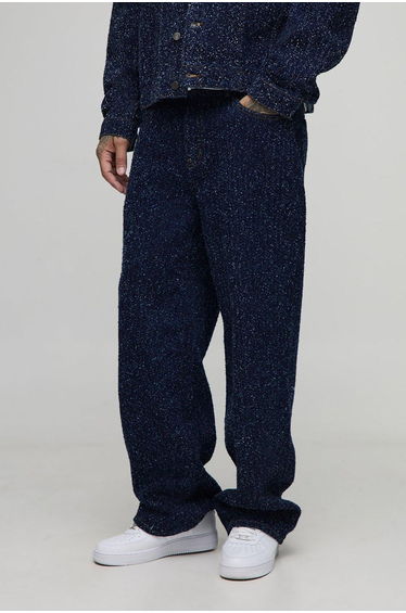 Tall Textured Denim Relaxed Fit Jeans - indigo