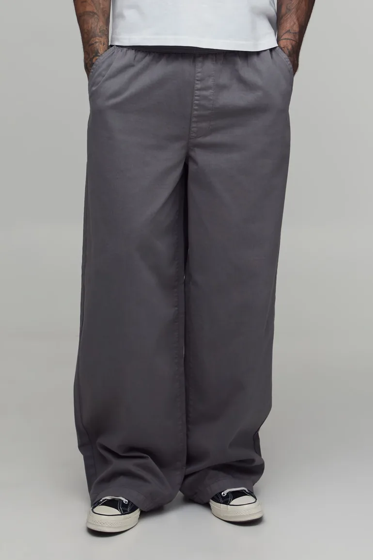 Tall Essential Relaxed Elasticated Waist Chino - slate grey - 1
