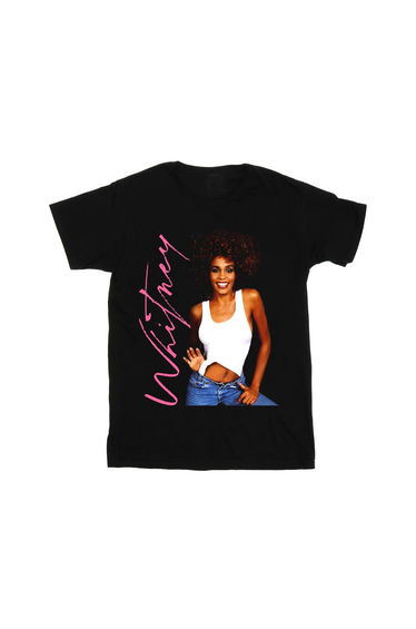 Whitney Houston Boys Whitney Smile T-Shirt - Black