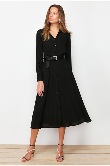 Dress - Black - Shirt dress