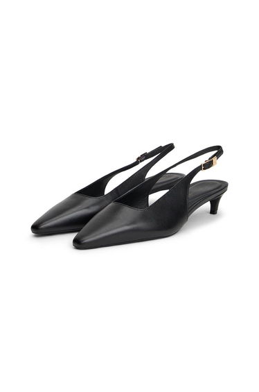 TH Buckle Slingback Low Pump Black