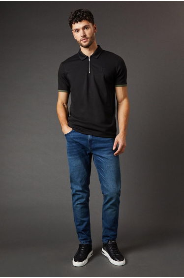 Blue Wash Stretch Slim Fit Jeans
