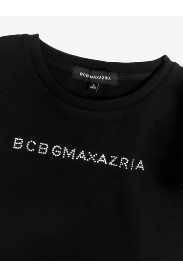 BCBGMAXAZRIA Girls Ruffle Sleeve T-Shirt in Black