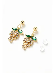 Grape Shape Zircon Earrings - 1
