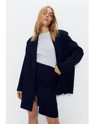 Tailored Pinstripe Pencil Skirt - 1