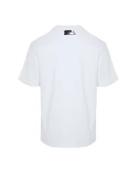 Black Men's Relaxed/Casual Cut Text Printed Color Blocked Cotton Short Sleeve T-Shirt - 7