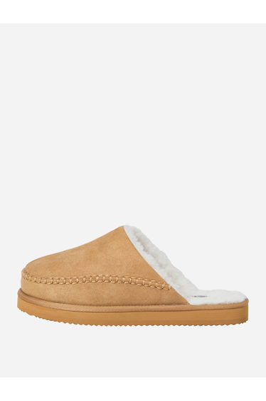 Brown Suede Look Fluffy Mules