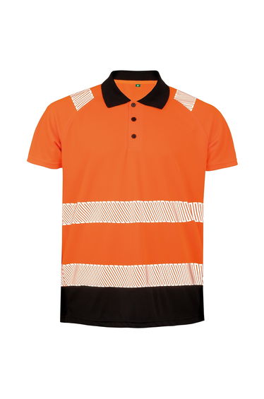 Result Genuine Recycled Womens/Ladies Safety Polo Shirt - Fluorescent Orange