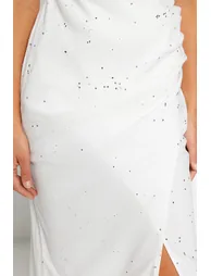 Column Maxi Party Dress with One Shoulder - 7