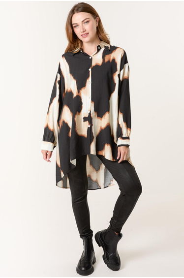 Abstract Cow-Print Shirt