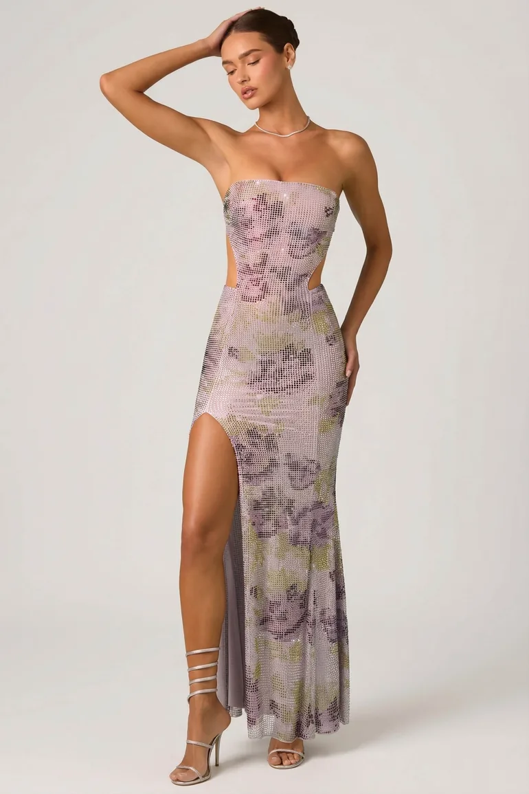 embellished fishtail maxi dress Buy NISSA Embellished Velvet Strapless Fishtail Maxi Dress - Black At 30% Off