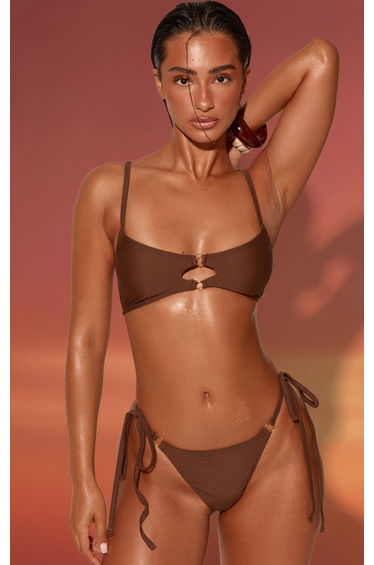 Chocolate O Ring Tie Side Bikini Bottoms