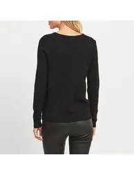 Fine Knit Jumper/Sweater with V-Neck - 2