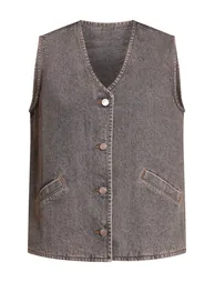Vintage Sleeveless Button Down Denim Waistcoat - 4