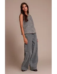 Vintage Sleeveless Button Down Denim Waistcoat