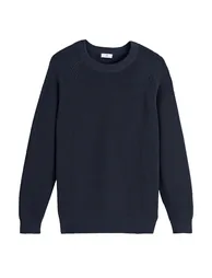 Organic Cotton Jumper/Sweater in Fisherman's Rib with Crew Neck - 4