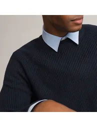 Organic Cotton Jumper/Sweater in Fisherman's Rib with Crew Neck - 2