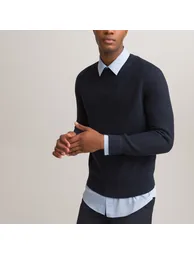 Organic Cotton Jumper/Sweater in Fisherman's Rib with Crew Neck - 1