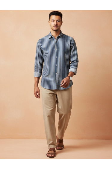 Men Striped Regular Fit Cotton Shirt