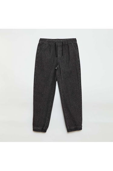 Jogger-fit denim trousers GREY