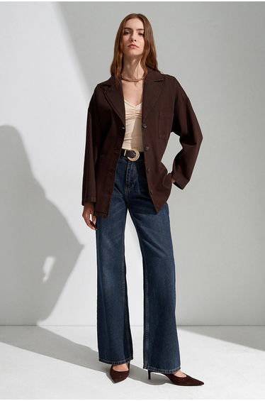 DILVIN Oversized Belted Long Jacket