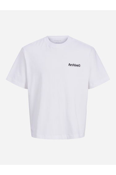 White Crew Neck Photo Back Graphic T-Shirt