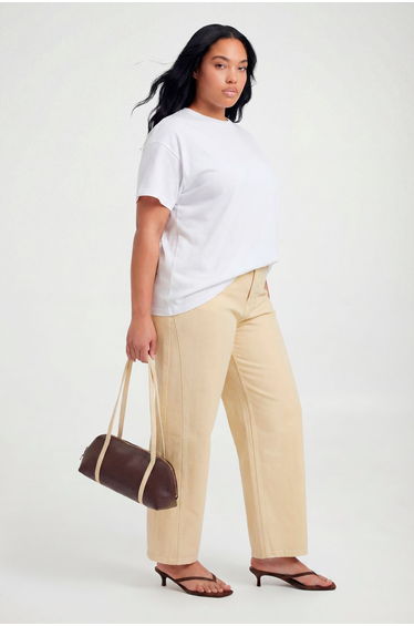 Plus Basic Oversized Short Sleeve T-Shirt - white