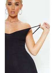 Black Basic Strappy Plunge Jumpsuit - 4
