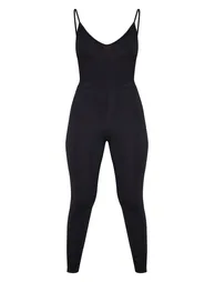 Black Basic Strappy Plunge Jumpsuit - 2